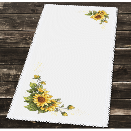 GU 11029 Cross stitch pattern on paper - Vintage sunflower table runner