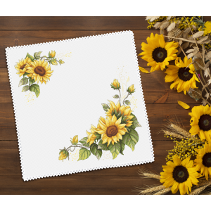 GU 11028 Cross stitch pattern on paper - Vintage sunflower napkin