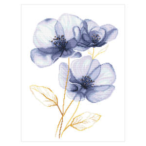 W 11032 Cross stitch pattern PDF - Ethereal flowers