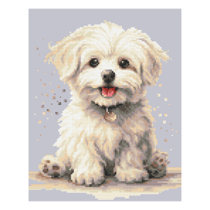 S 10893 Cross stitch pattern for a phone - Little Maltese