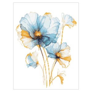 GC 10899 Cross stitch pattern on paper - Blue flowers I