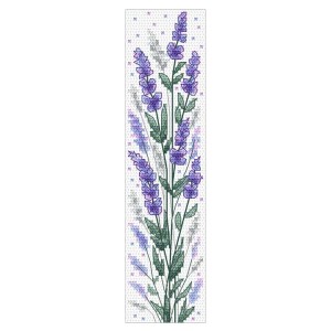 S 11038 Cross stitch pattern for a phone - Bookmark with lavender