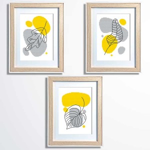 W 11040 Cross stitch pattern PDF - Sunny leaves - triptych