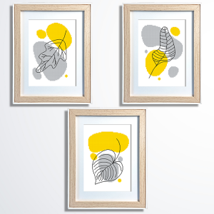 S 11040 Cross stitch pattern for a phone - Sunny leaves - triptych