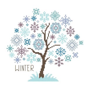 ZN 10914 Cross stitch tapestry kit - Seasonal tree - Winter