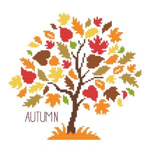 W 10913 Cross stitch pattern PDF - Seasonal tree - Autumn