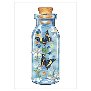 S 10906 Cross stitch pattern for a phone - Butterflies in a bottle