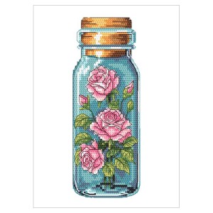 GC 10909 Cross stitch pattern on paper - Roses in a bottle