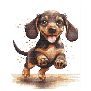 W 10905 Cross stitch pattern PDF - Little dachshund