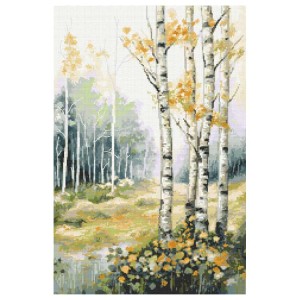 Cross stitch pattern for a phone - Mysterious birches