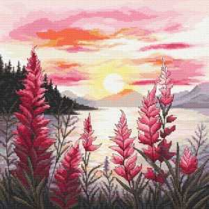 S 11037 Cross stitch pattern for a phone - Ruby sunset