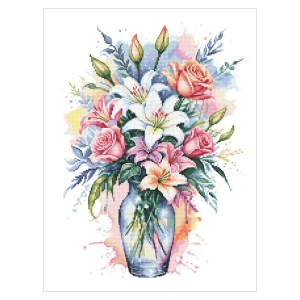 S 10917 Cross stitch pattern for a phone - Watercolor flowers