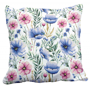 ZU 10915-01 Cross stitch kit - Cushion - Flowers I
