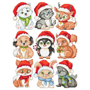 Cross stitch pattern for a phone - Pendants - Christmas animals