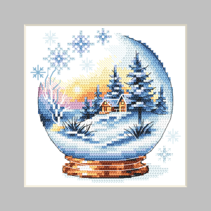 GU 10919 Cross stitch pattern on paper - Christmas postcard - Christmas ball with a view