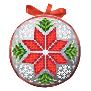 W 11045 Cross stitch pattern PDF - Christmas ball with a star I