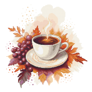 GC 11033 Cross stitch pattern on paper - Autumn coffee