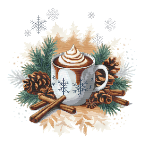 Cross stitch pattern for a phone - Winter chocolate