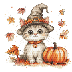 Cross stitch pattern for a phone - Halloween kitty