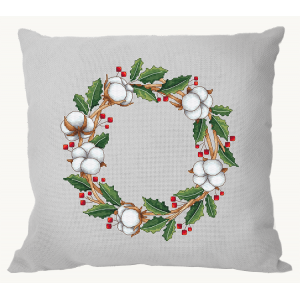 Cross stitch pattern for a phone - Cushion - Cotton wreath