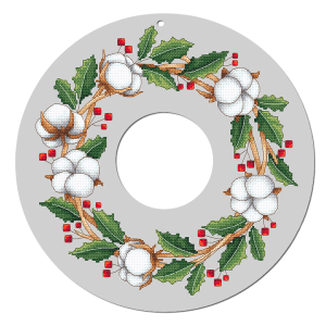 Cross stitch pattern for a phone - Cotton wreath