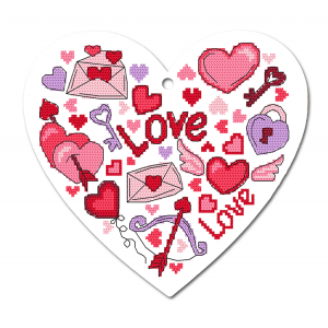 Cross stitch pattern for a phone - Love heart