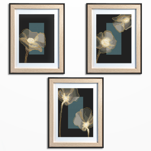 Cross stitch pattern for a phone - Crystal flowers - triptych