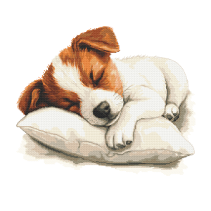 Cross stitch pattern for a phone - Puppy on a pillow