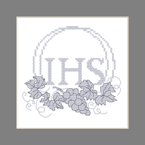 Cross stitch pattern for a phone - Holy communion card - Grape