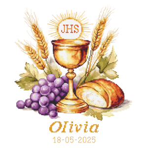 Cross stitch pattern for a phone - In rememberance of First Communion - Chalic