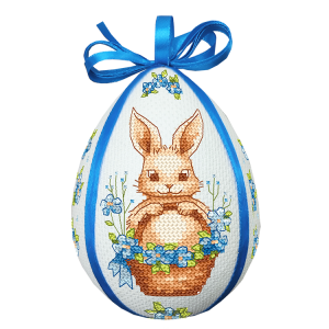 W 11067 Cross stitch pattern PDF - Easter egg - Bunny in flowers