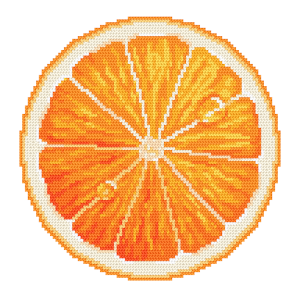 GC 11076 Cross stitch pattern on paper - Orange
