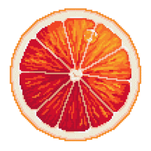 W 11074 Cross stitch pattern PDF - Grapefruit