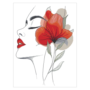 GC 11078 Cross stitch pattern on paper - Woman with a flower II