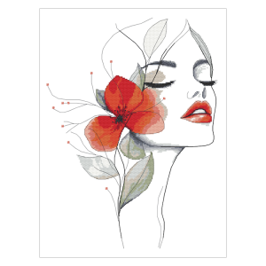 Z 11077 Cross stitch kit - Woman with a flower I