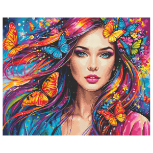 Cross stitch pattern for a phone - Queen of butterflies