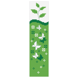 S 11095 Cross stitch pattern for a phone - Bookmark - 4 seasons - Spring