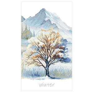 Cross stitch pattern for a phone - Four seasons - Winter tree