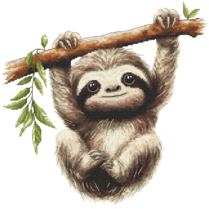 Cross stitch pattern for a phone - Sloth