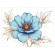 Cross stitch pattern for a phone - Blue flower