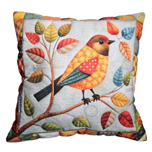 POD-02 Poduszka w stylu patchwork - Kolorowy ptak