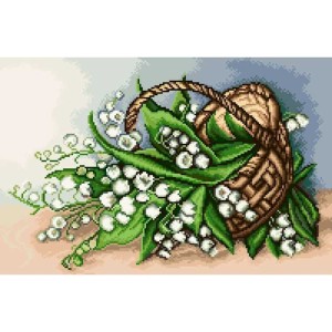GC 7119 Cross stitch pattern on paper - Lilies of the valley