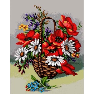 K 7188 Tapestry canvas - Poppies and daisies