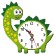Cross stitch pattern for a phone - Clock - Dinosaur