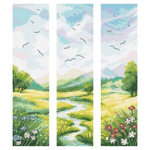 Cross stitch pattern for a phone - Bookmarks - Landscape - triptych