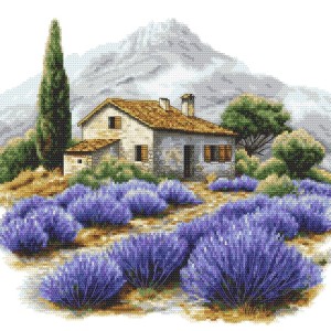 Cross stitch pattern for a phone - Mountainous Provence
