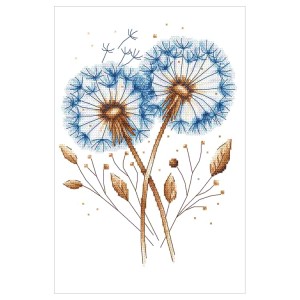 Cross stitch pattern for a phone - Blue dandelions III