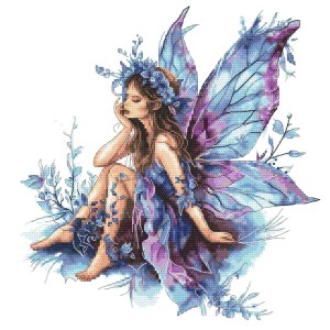 Cross stitch pattern for a phone - Purple fairy