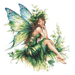 Cross stitch pattern for a phone - Green fairy