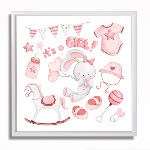 0497RA Obraz Baby shower - Baloniki dziewczynka